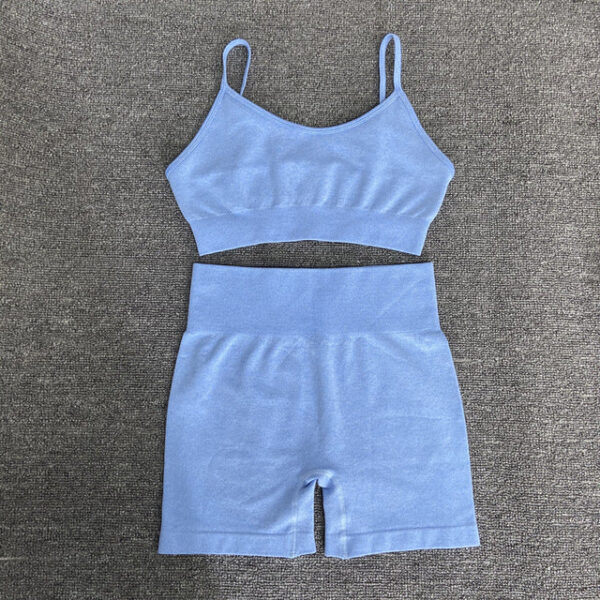 Blue high waist gym set