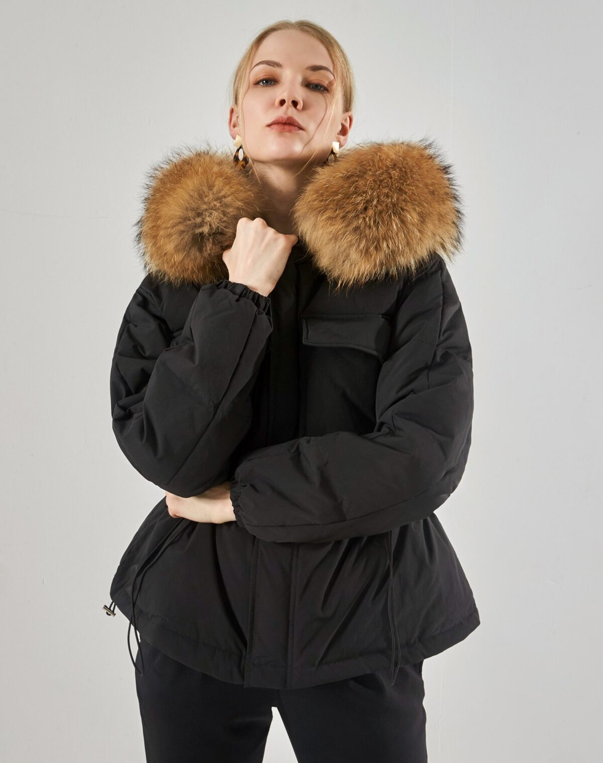 Short hot sale parka coat